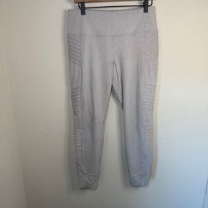 Athleta Legging Women's LG Grey Delaney Textured Moto Tight Athleisure Active